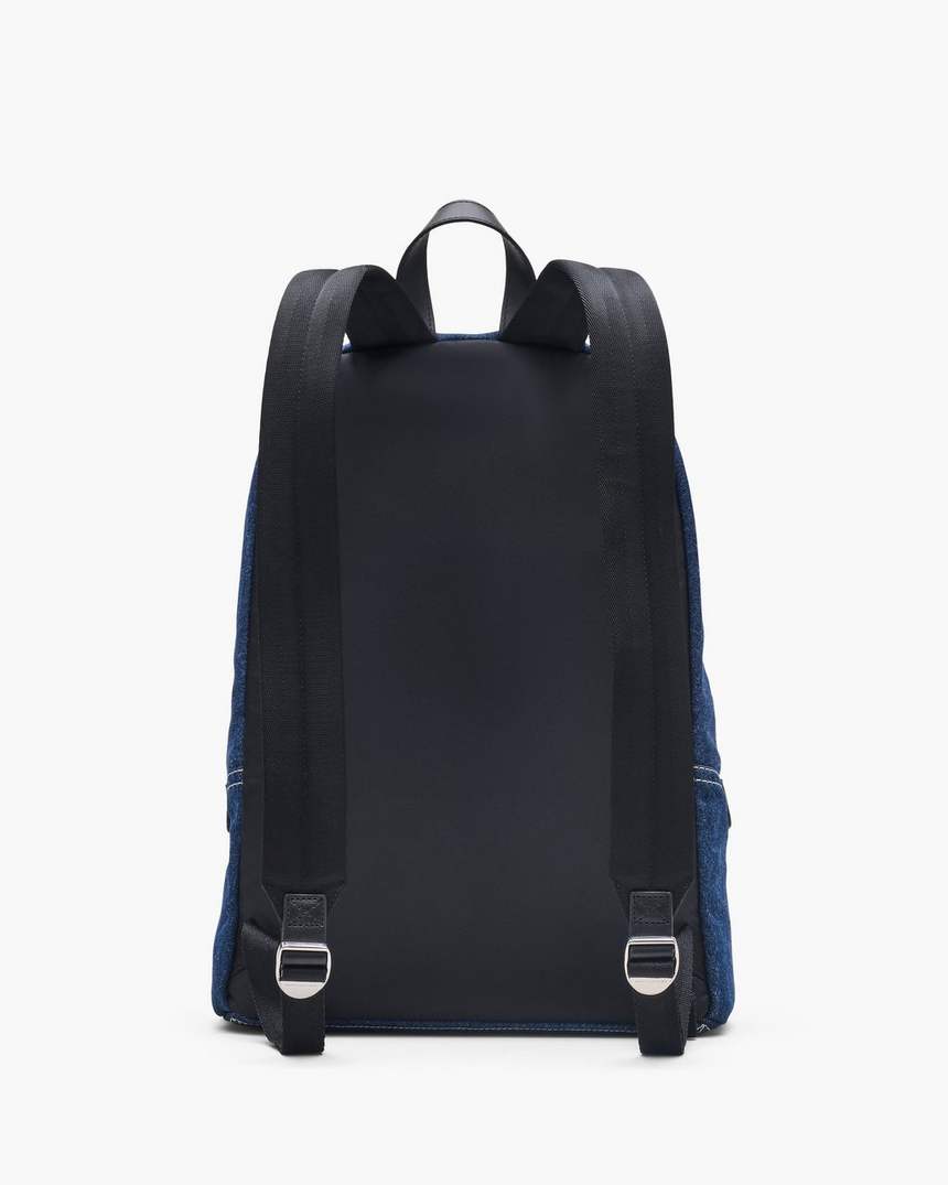de biker colorblock denim large backpack