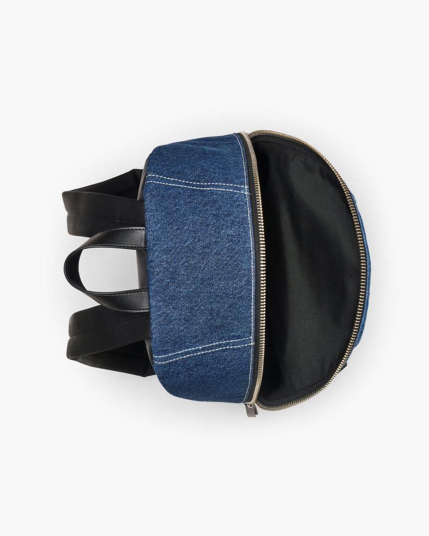 de biker colorblock denim large backpack