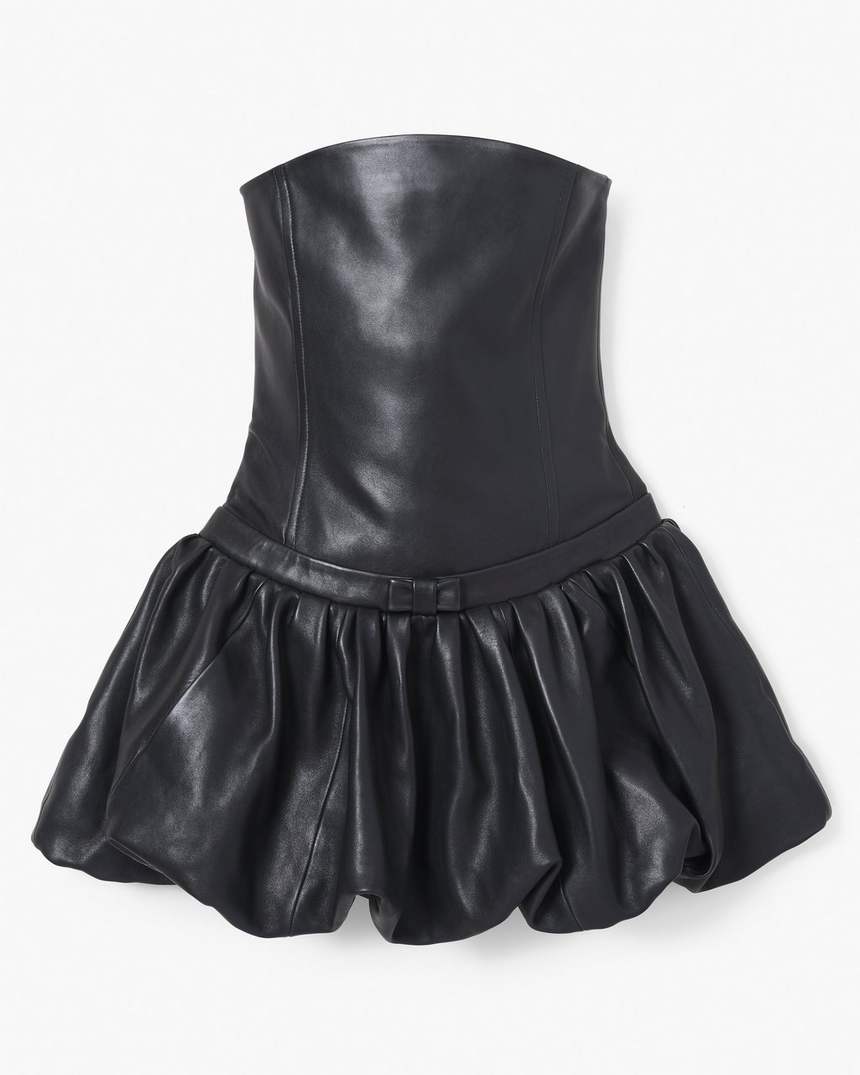 de leren bubbeljurk