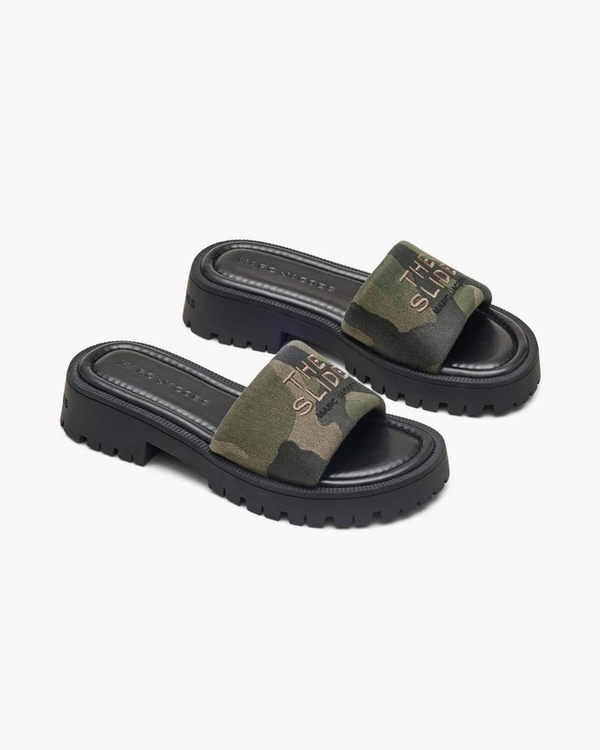 de camo jacquard lug sole slide