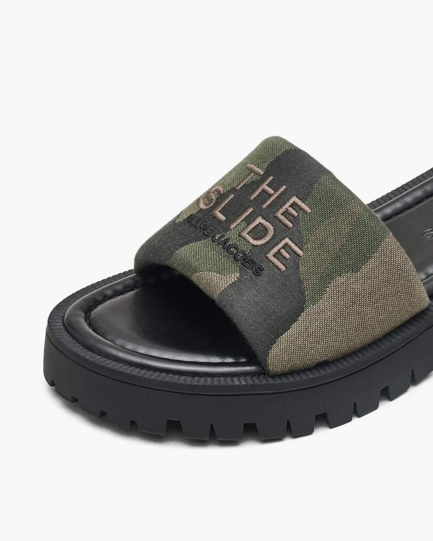 de camo jacquard lug sole slide