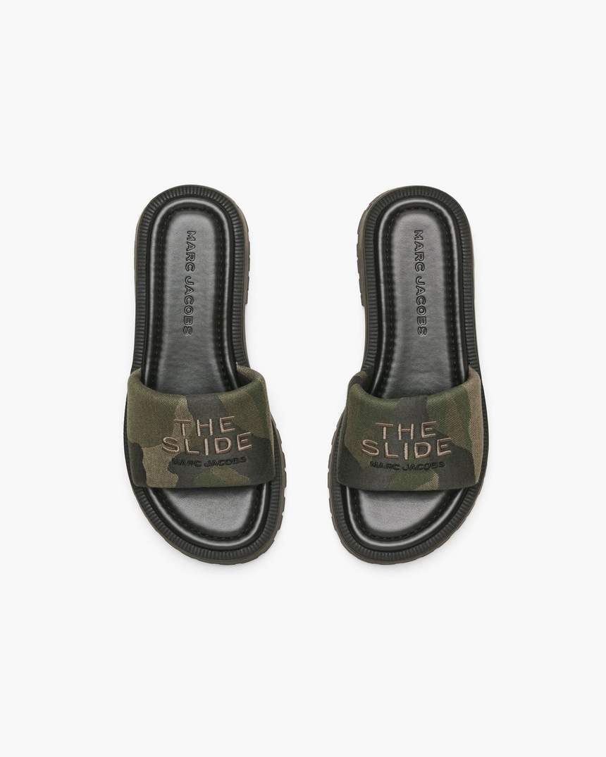 de camo jacquard lug sole slide