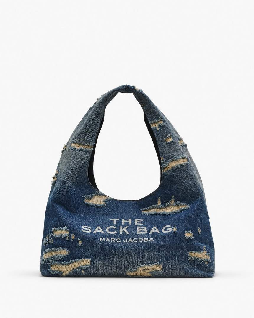 de rip and repair denim sack bag