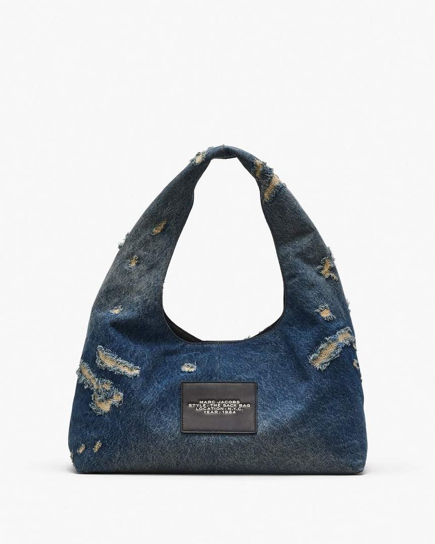 de rip and repair denim sack bag