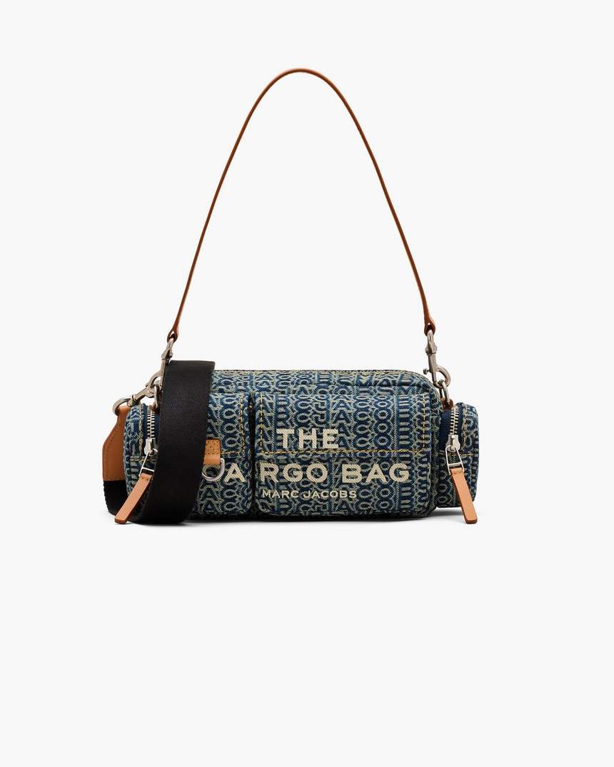 de cargo monogram denim schoudertas