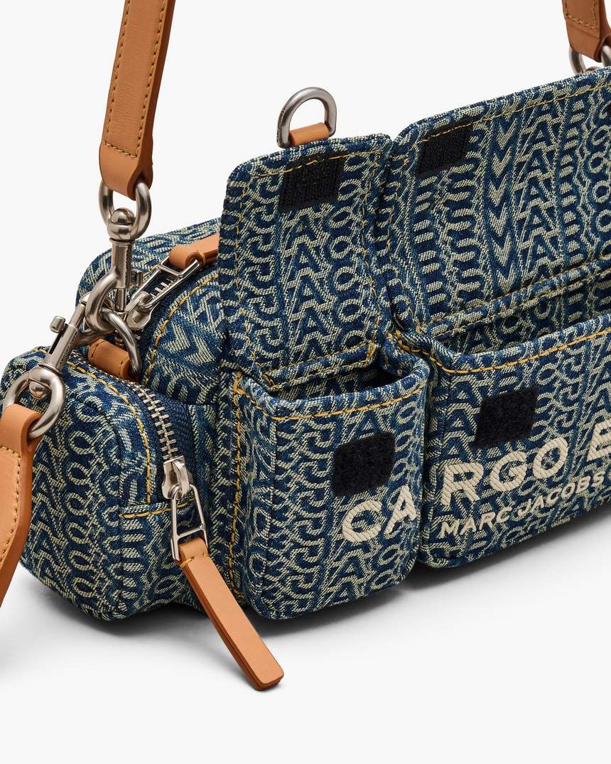 de cargo monogram denim schoudertas