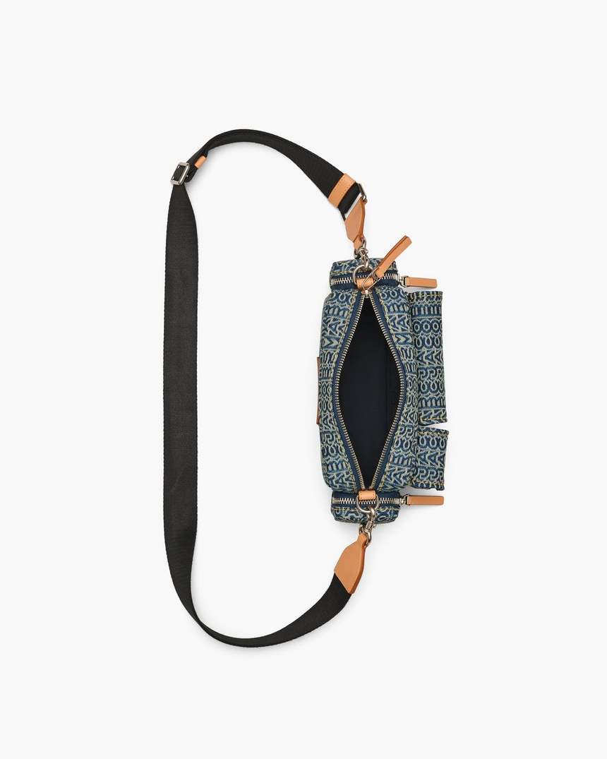 de cargo monogram denim schoudertas