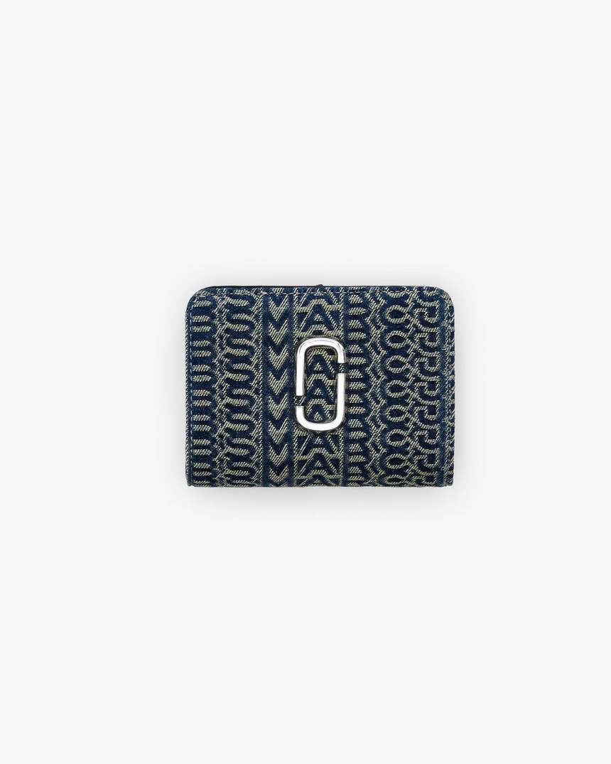 de monogram denim j marc mini compact portemonnee