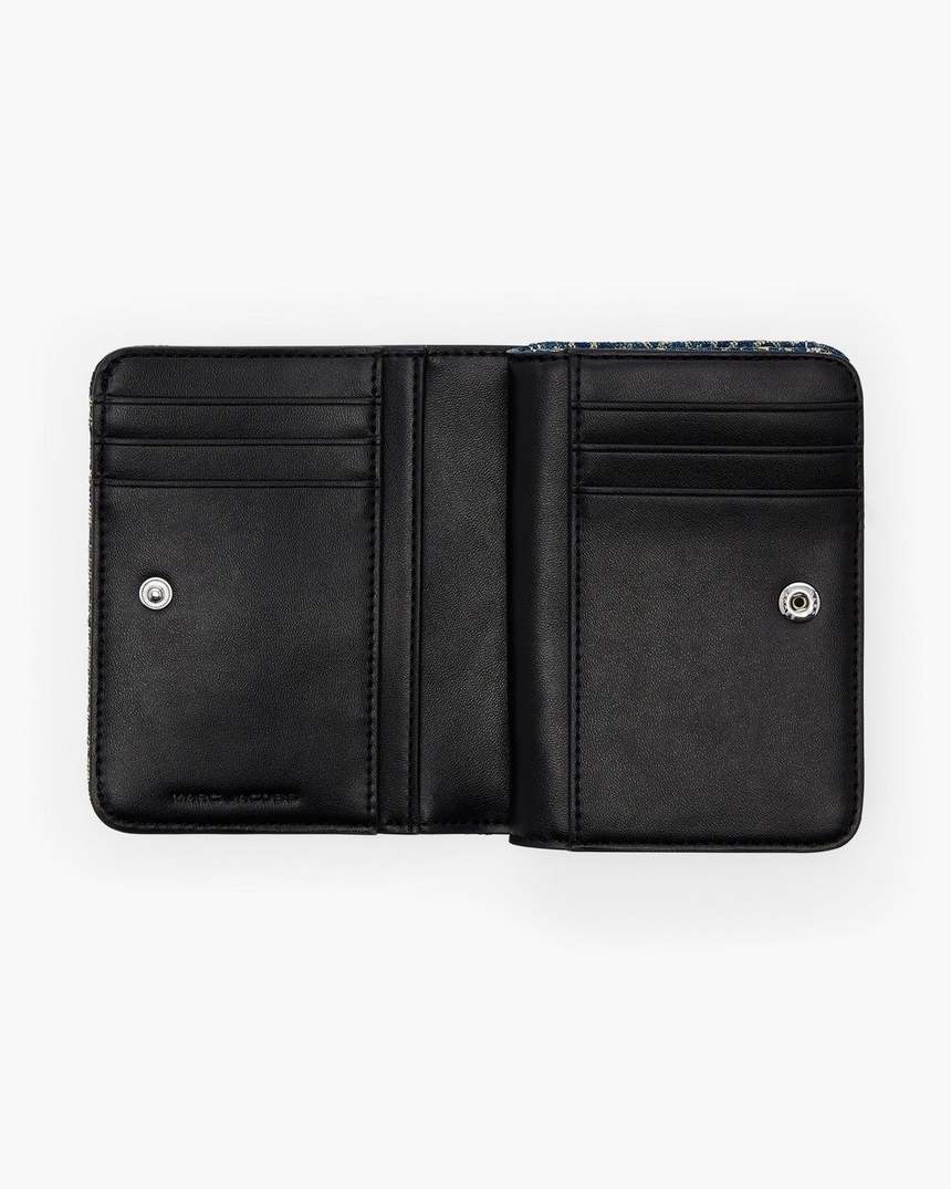 de monogram denim j marc mini compact portemonnee