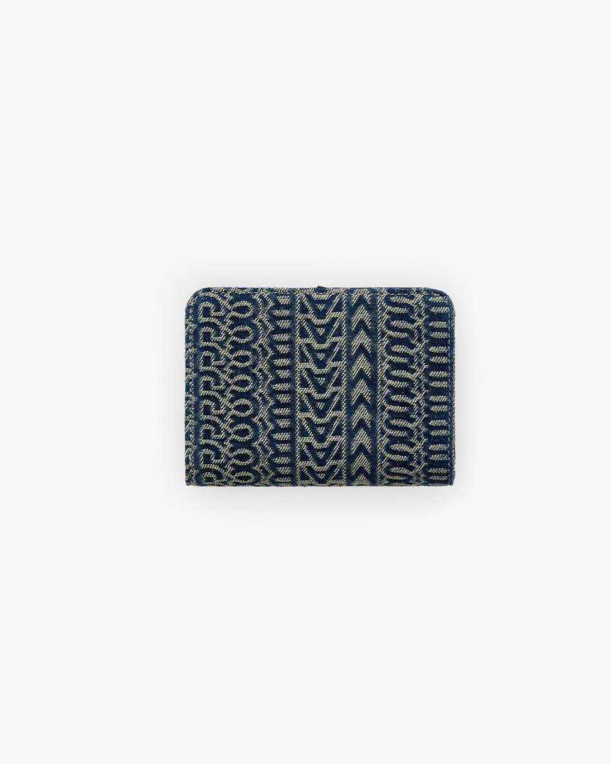 de monogram denim j marc mini compact portemonnee