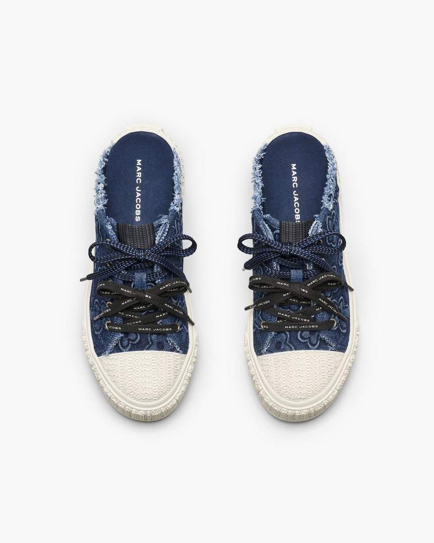 de puffy daisy denim sneaker mule
