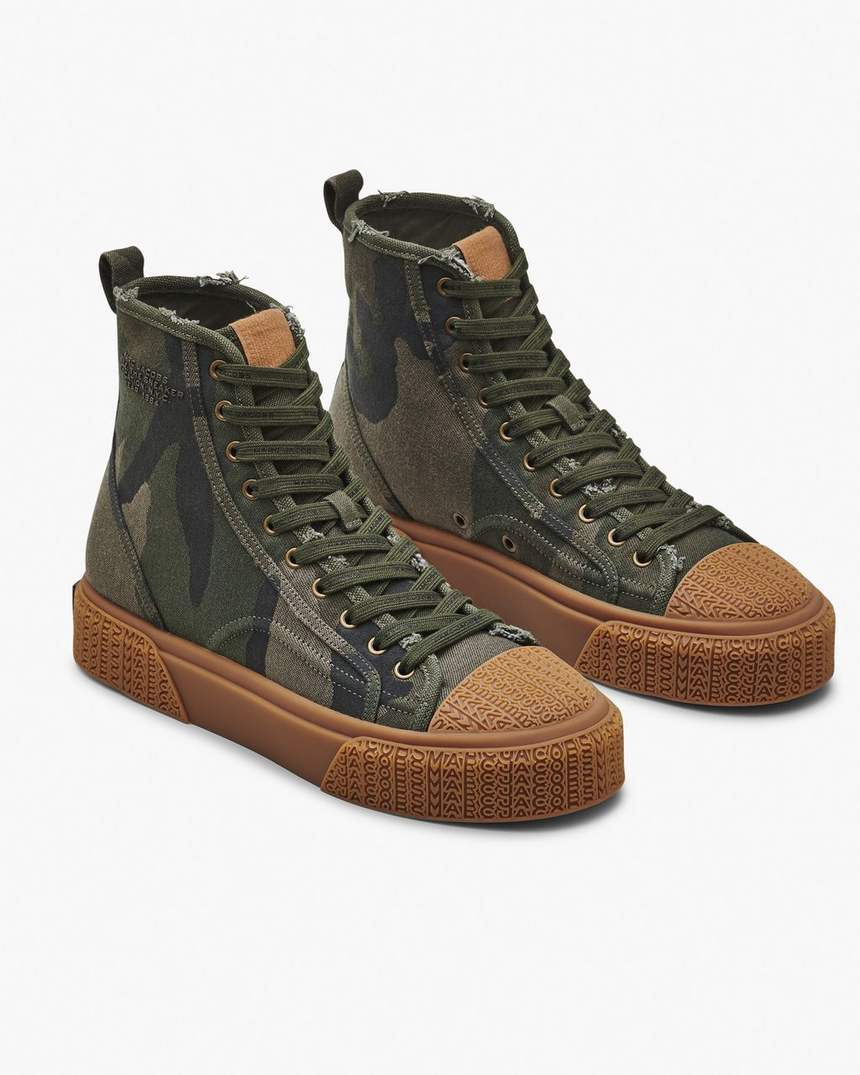 de camo jacquard high top sneaker