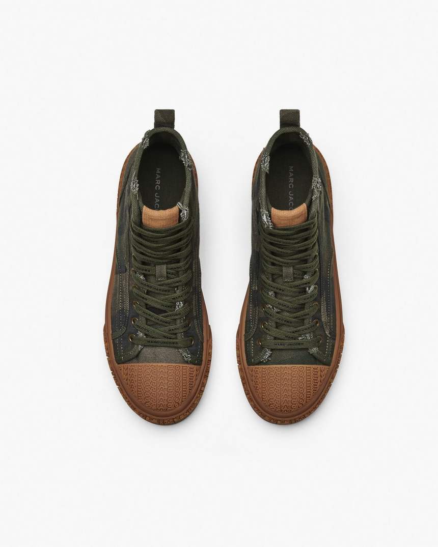 de camo jacquard high top sneaker
