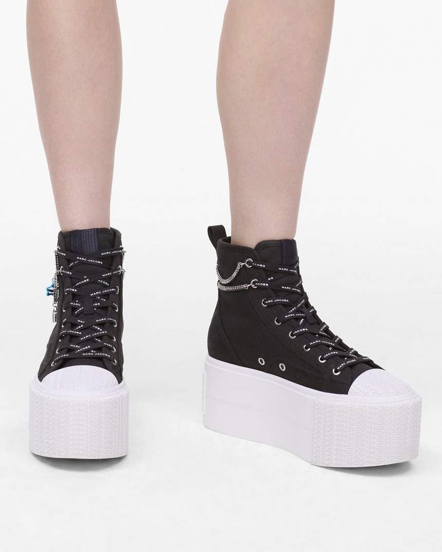 de sticker charm platform high top sneaker