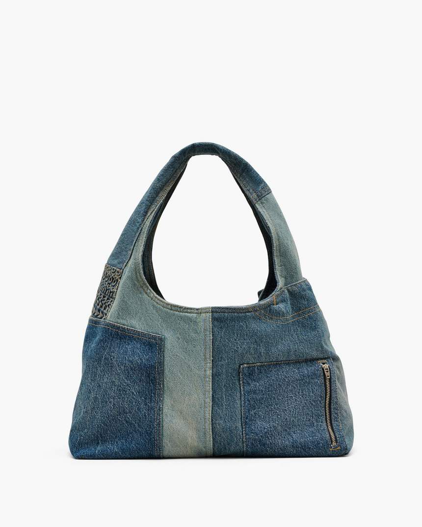de gedemonteerde denim zaktas