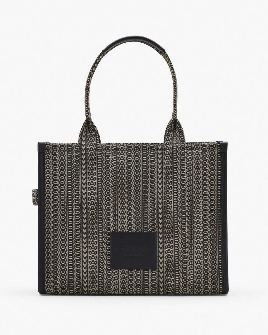 de monogram jacquard large tote bag
