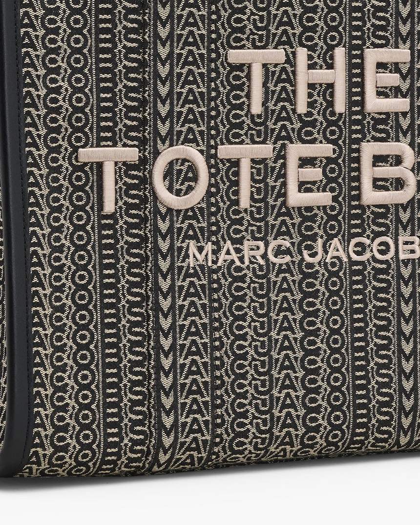 de monogram jacquard large tote bag