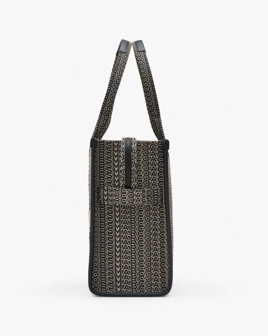 de monogram jacquard large tote bag