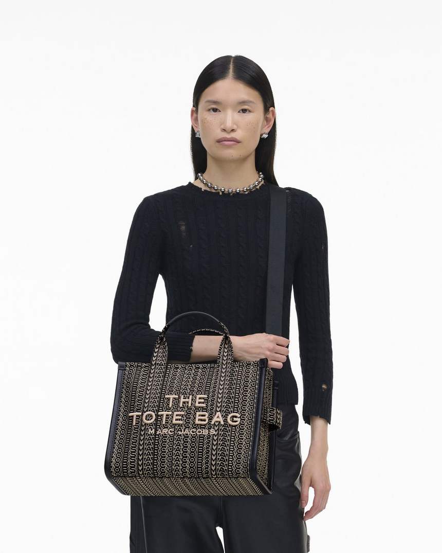 de monogram jacquard medium tote bag