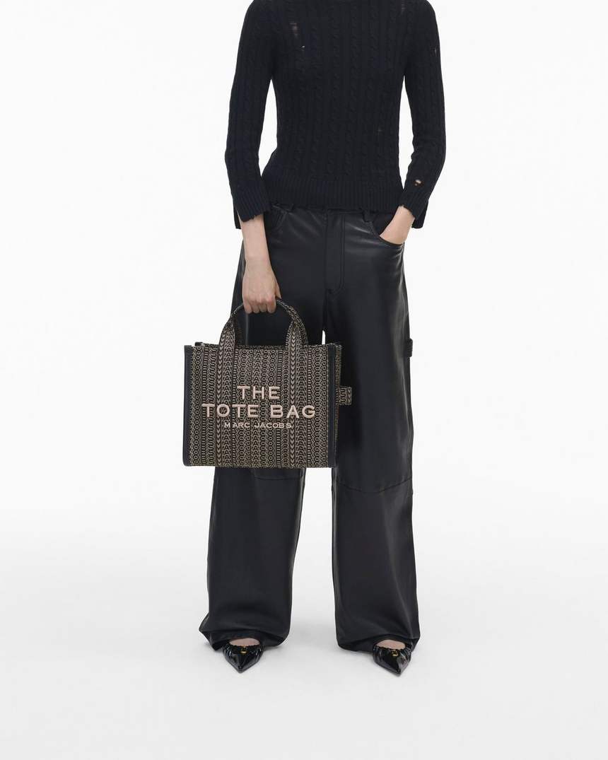 de monogram jacquard medium tote bag