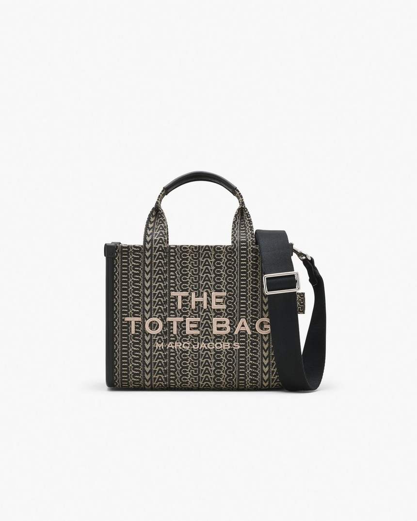 de monogram jacquard kleine tote bag