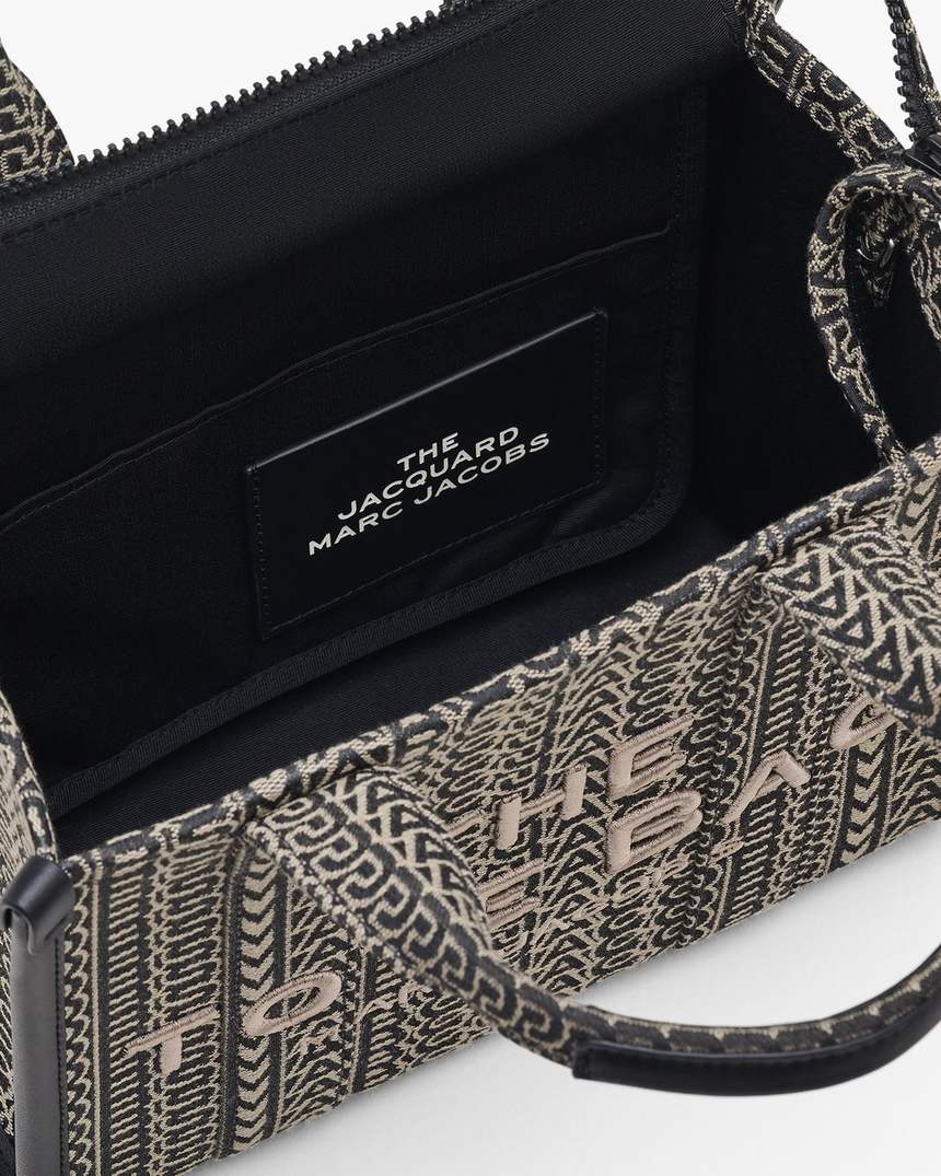 de monogram jacquard kleine tote bag