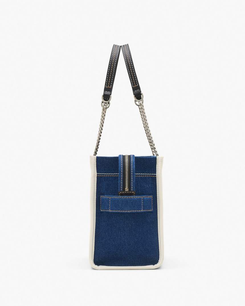 de denim chain medium tote bag