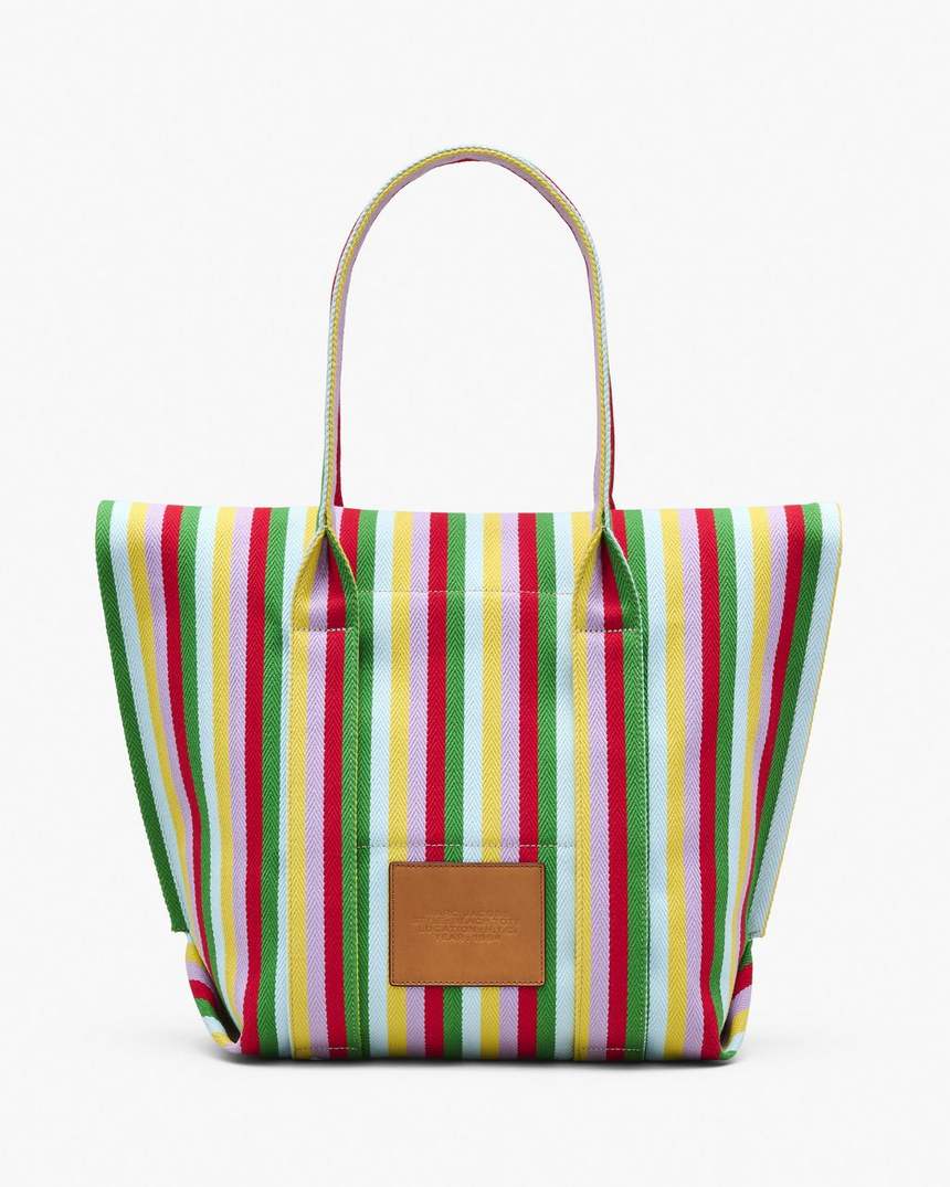 de gestreepte jacquard strandtas