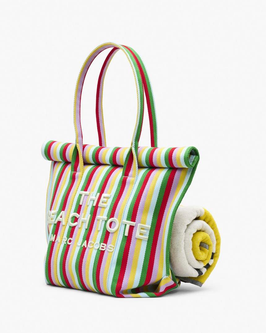 de gestreepte jacquard strandtas