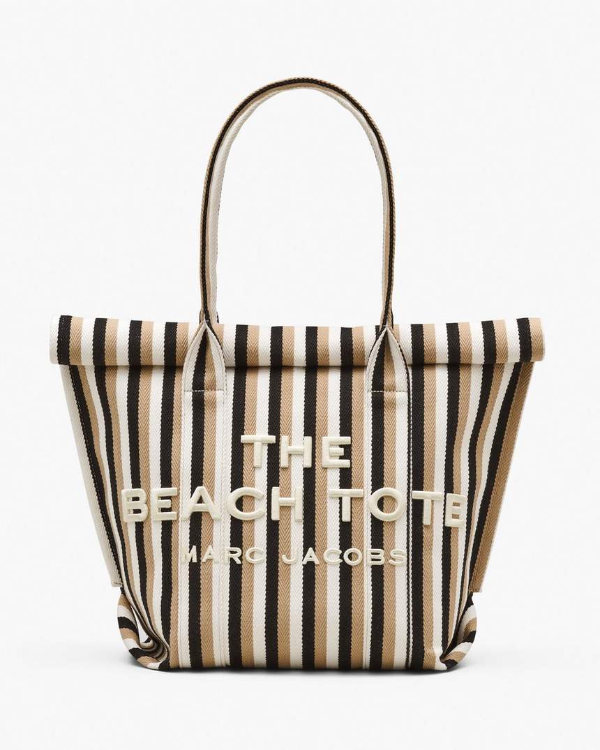 de gestreepte jacquard strandtas