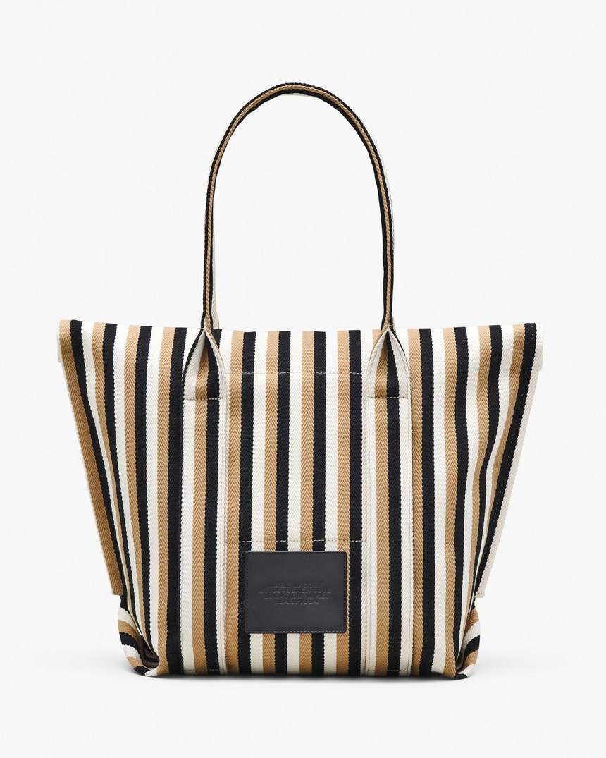 de gestreepte jacquard strandtas