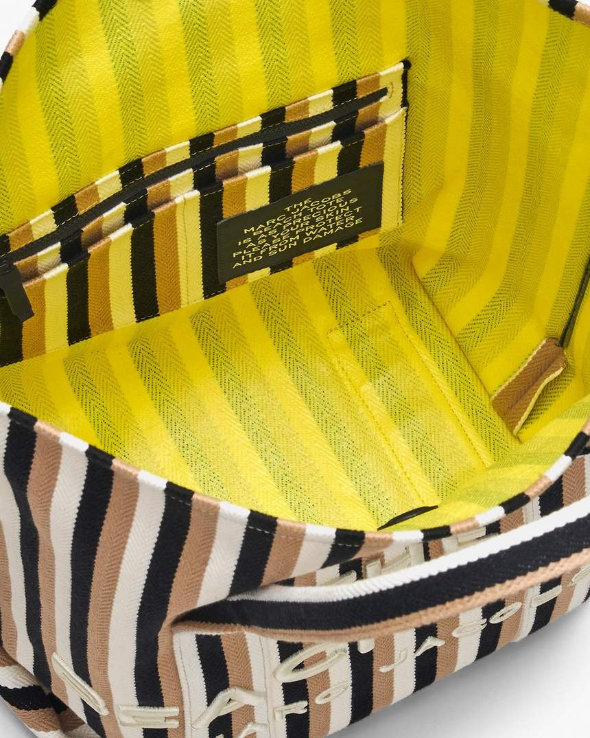 de gestreepte jacquard strandtas
