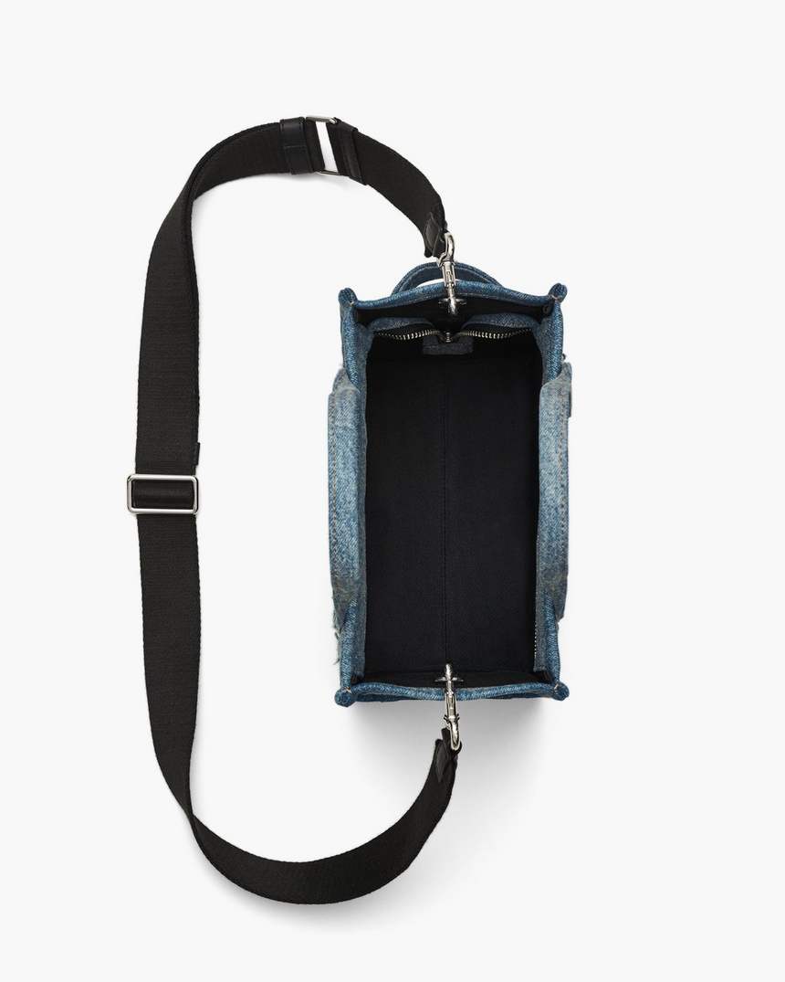 de rip and repair denim small tote bag