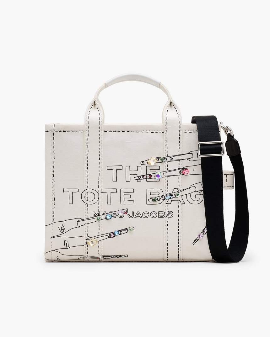 de trompe loeil mani canvas medium tote bag