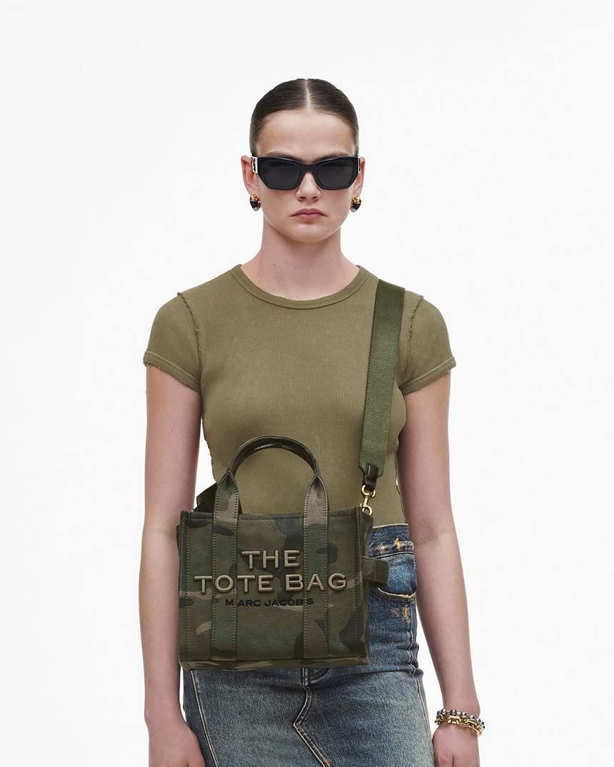 de camo jacquard kleine tote bag
