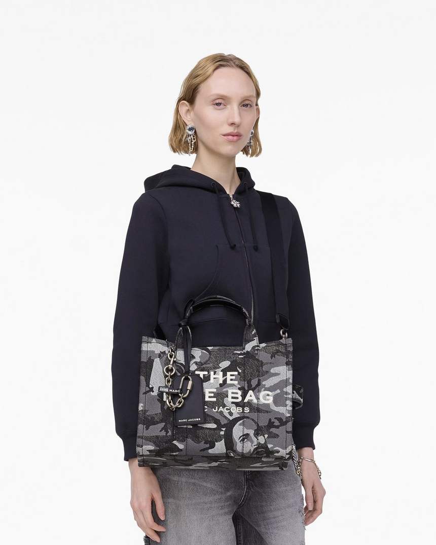 de marc camo denim medium tote bag