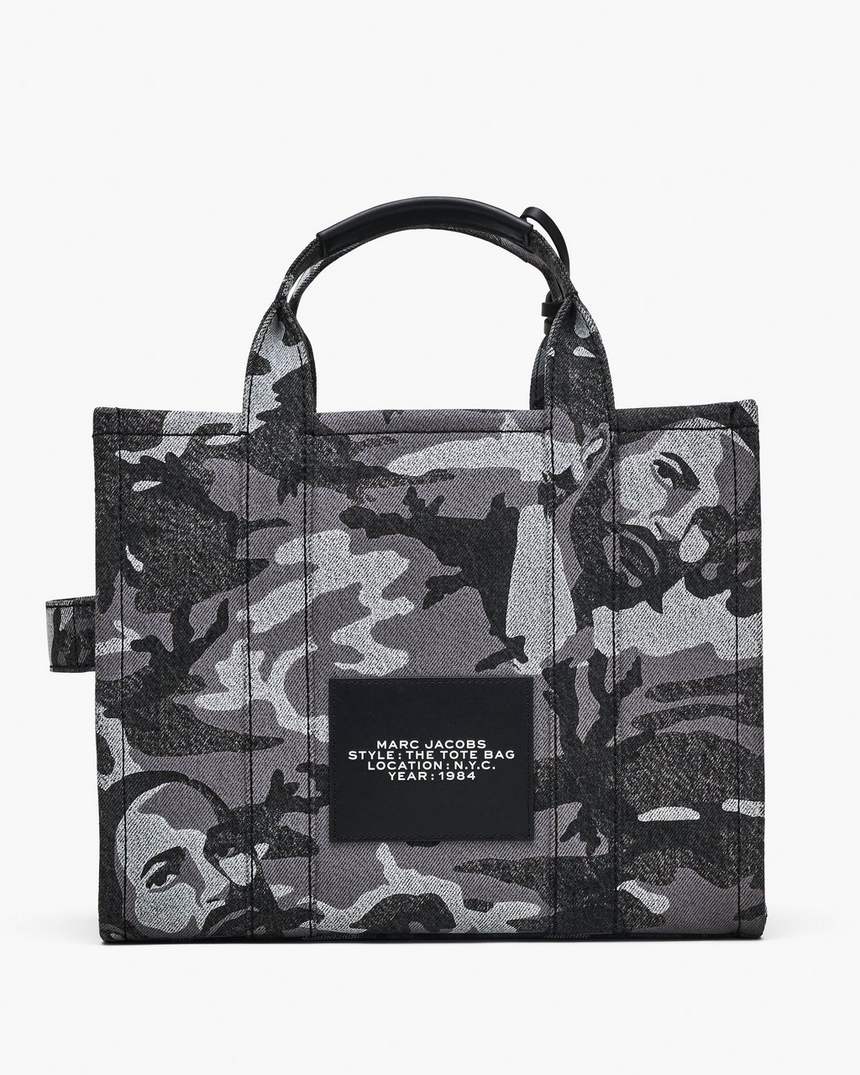 de marc camo denim medium tote bag