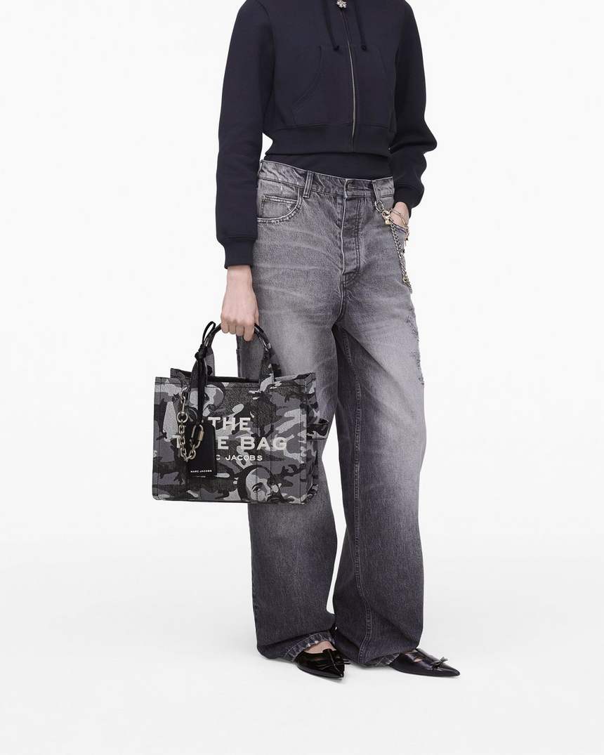 de marc camo denim medium tote bag