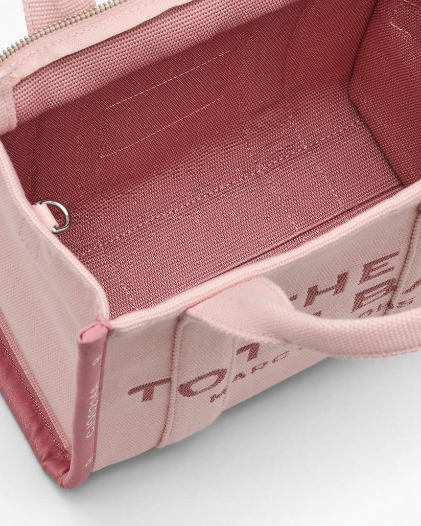 de kleine draagtas met jacquardprint
