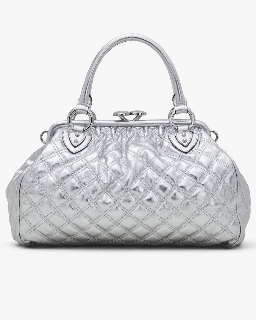re-edition gewatteerde metallic leren stam-tas