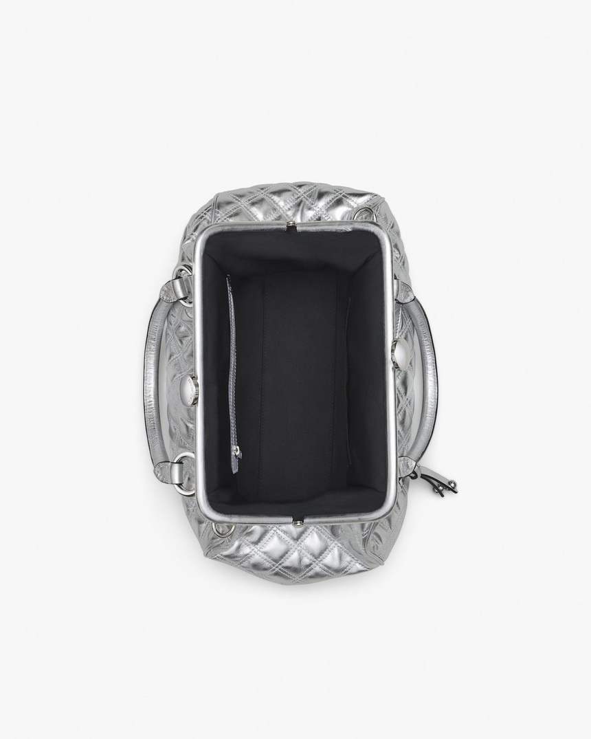 re-edition gewatteerde metallic leren stam-tas