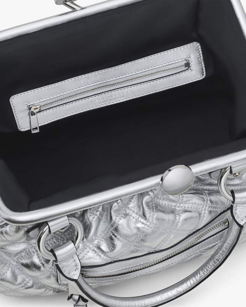 re-edition gewatteerde metallic leren stam-tas