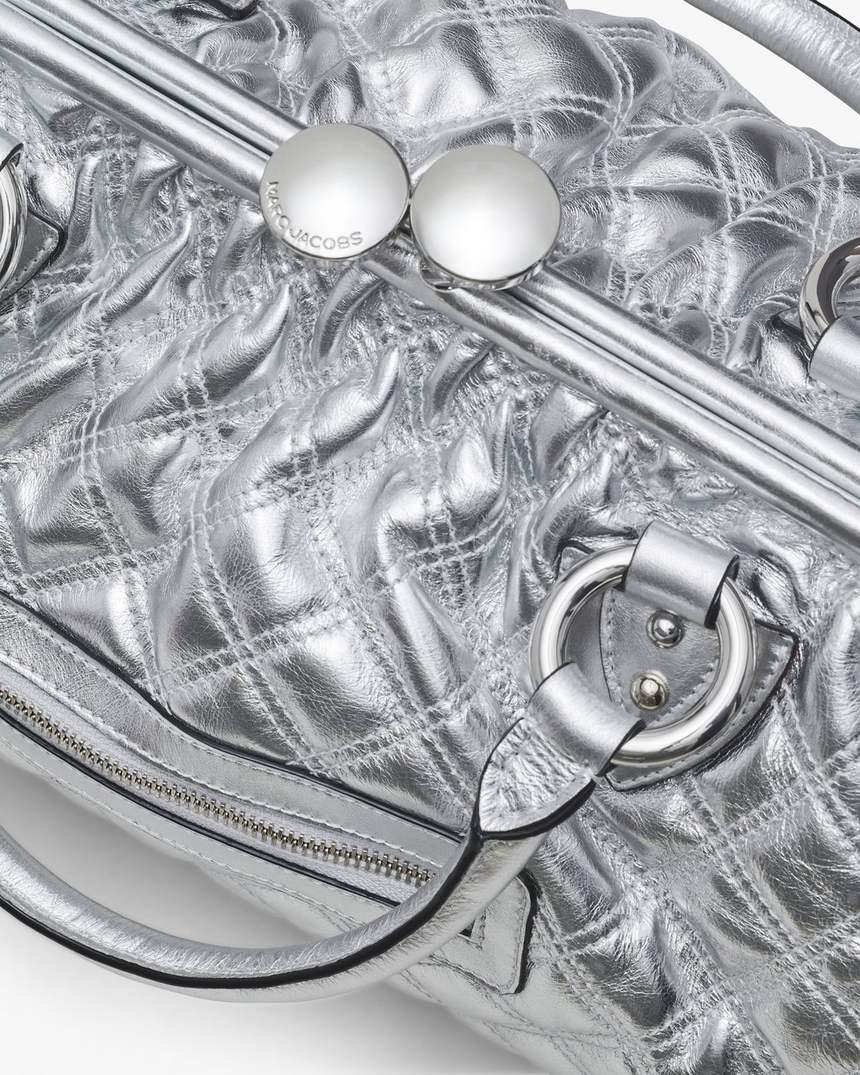 re-edition gewatteerde metallic leren stam-tas